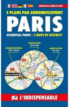 Paris transport 3 plans par arrondissement - nouvelles lignes de bus