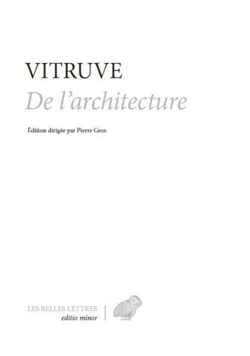 DE L'ARCHITECTURE - DE ARCHITECTURA - EDITION BILINGUE - ILLUSTRATIONS, NOIR ET BLANC - VITRUVE - Belles lettres